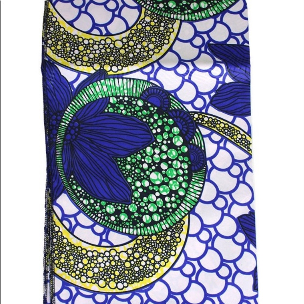 Blue and green print Headwrap